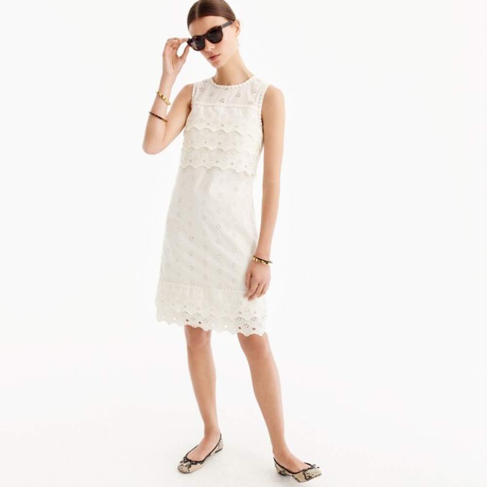 J. Crew Tiered Eyelet Dress